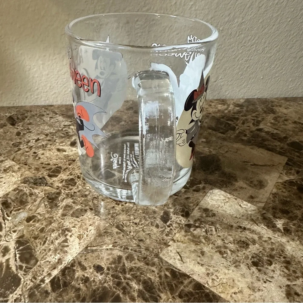 Disney Halloween Glass Mug with Mickey and Minnie